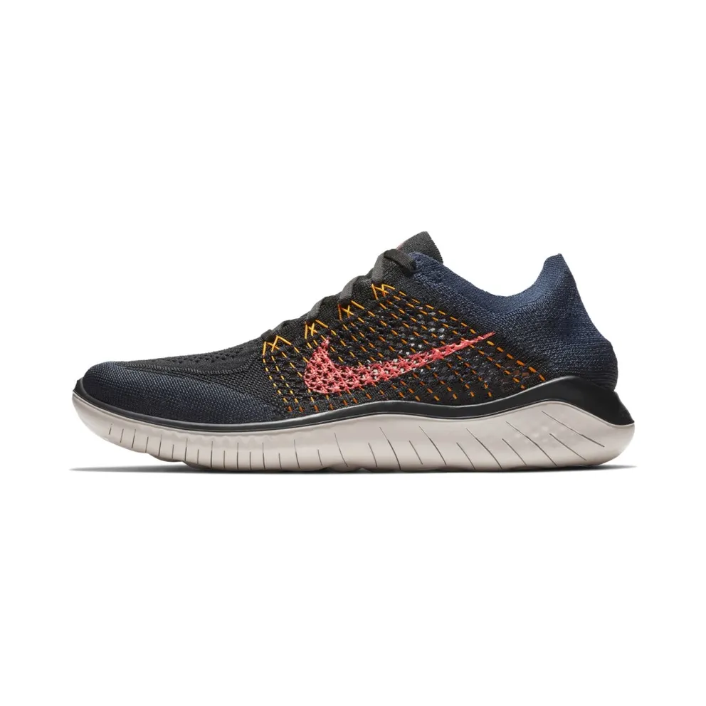 Nike Free RN Flyknit 2018 Black Flash Crimson Orange Peel Black/Flash Crimson-Orange Peel (942838-068)