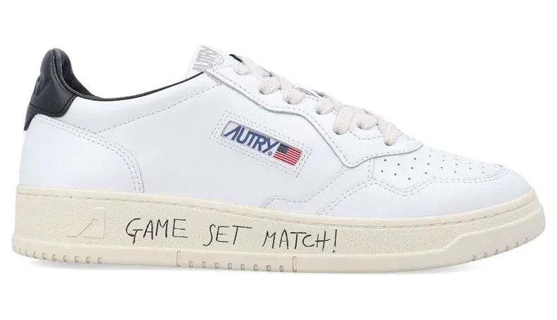 Autry Medalist Leather Low Game Set Match! White Black (AULM-ML02)