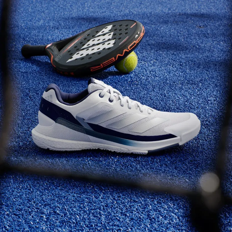 Adidas Crazyquick BOOST Padel Cloud White / Silver Metallic / Dark Blue (JR2124)