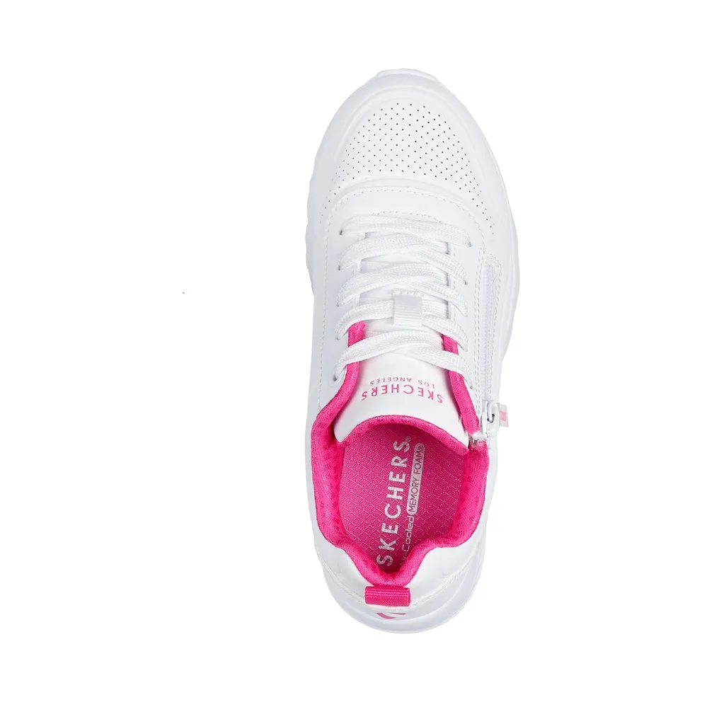 Skechers UNO Lite – Easy Zip “White / Hot Pink” (310387LWHPK)