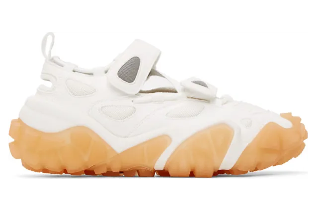 Acne Studios White and Orange Blotzer Bryz Crystal Sneakers (AD0193-)