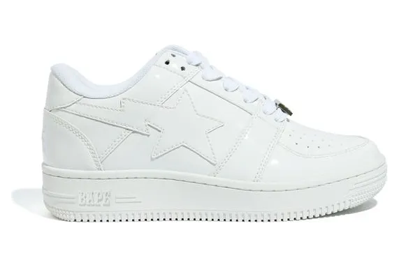 A Bathing Ape Bapesta Patent White