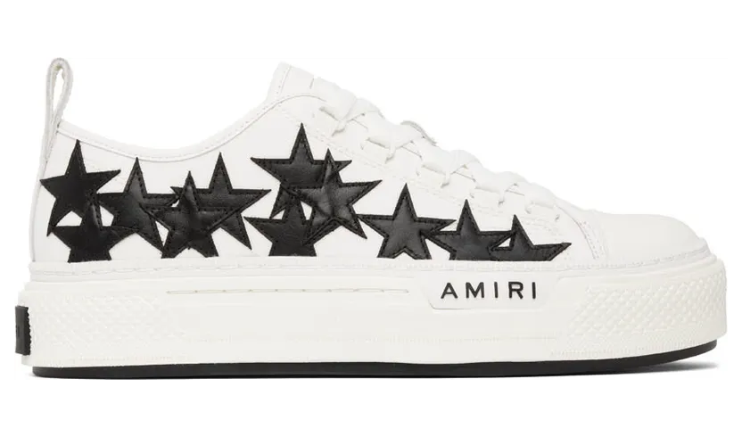 AMIRI White & Black Stars Court Low-Top Sneakers (PF22MFS014-111)