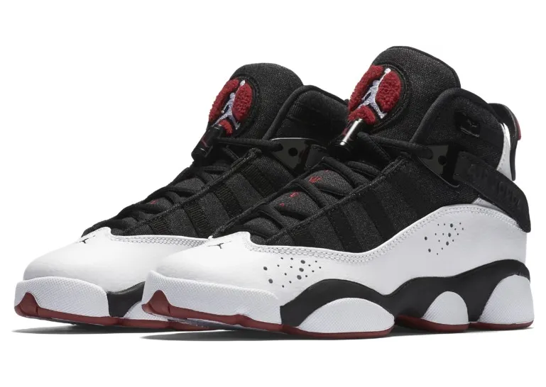 Jordan 6 Rings BG ‘Black White Gym Red’ Black/White-Gym Red-Black (323419-012)