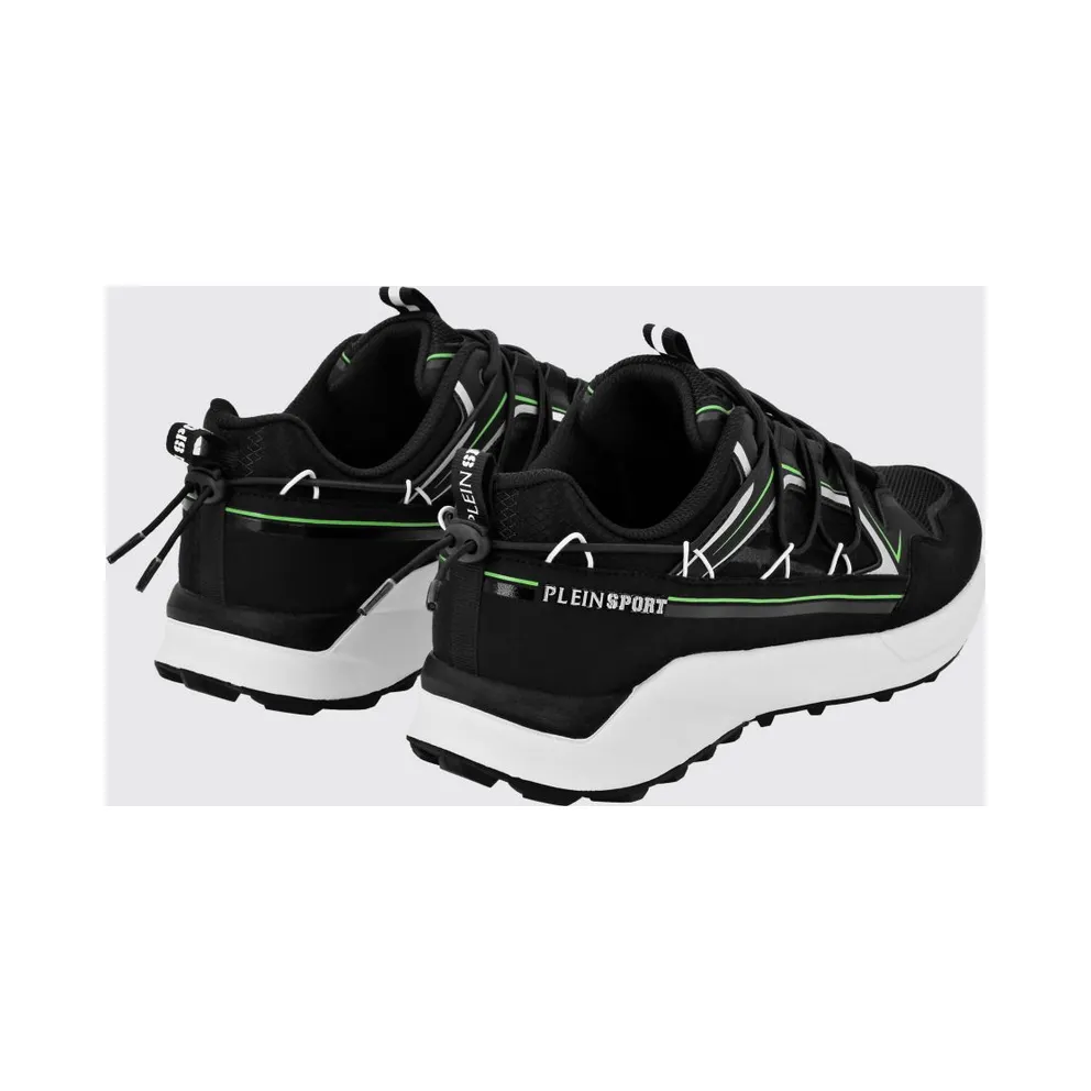 Plein Sport Striped Mesh Low-Top with Drawstring Closure and Logo Black (UADSUSC0607STE003N02)