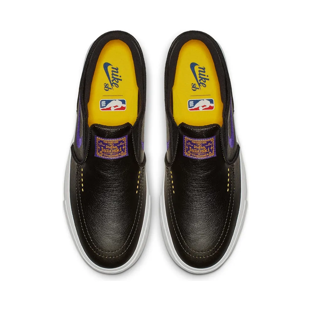 Nike SB Zoom Stefan Janoski Slip NBA Lakers Black/Field Purple-Amarillo (BQ6396-024)