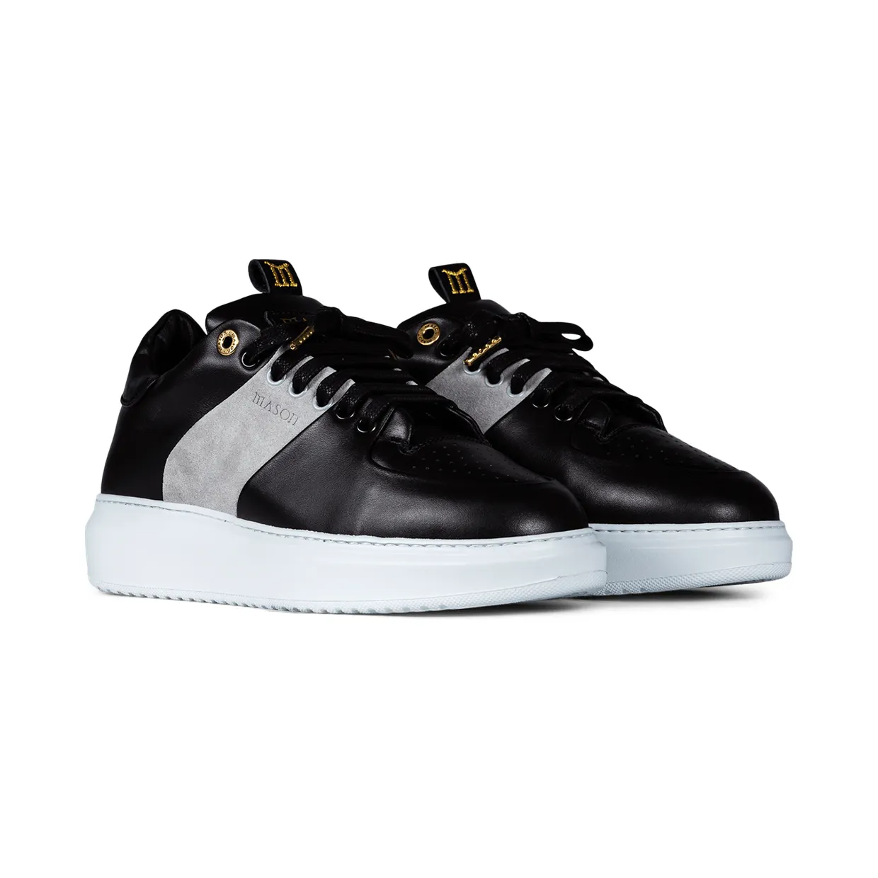Mason Garments Roma Classic Leather Grey Schwarz (FW19-34D)