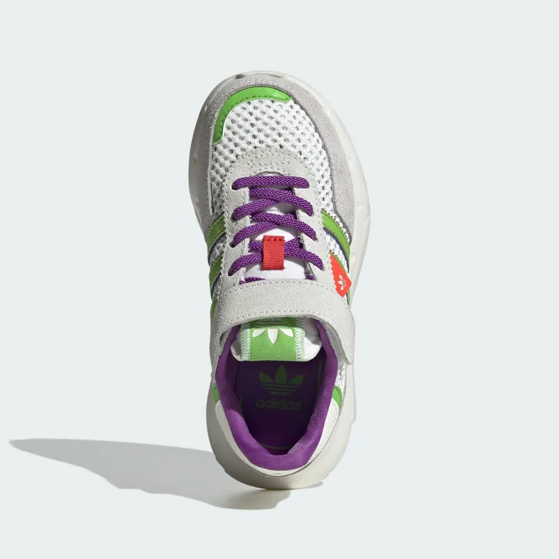 Adidas RETROPY F2 CF EL C Core White / Semi Solar Green / Active Purple (JR7997)