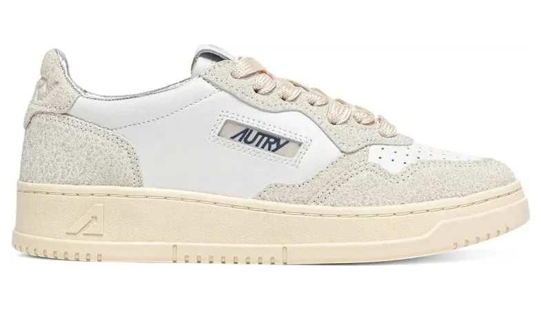 Autry Medalist Leather Low White Glitter (AULW-TA01)