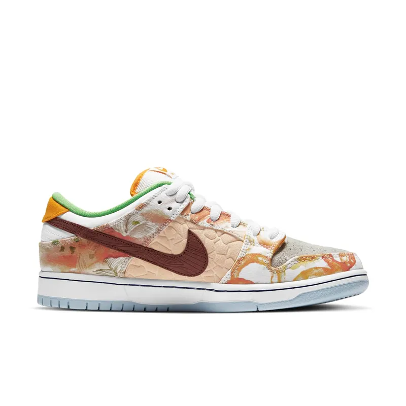 Nike SB Dunk Low Street Hawker (2021) Metallic Copper/Light Silver-Pueblo Brown-Metallic Silver (CV1628-800)