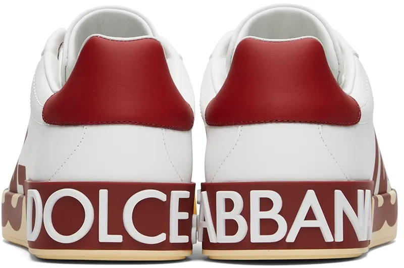 Dolce & Gabbana White & Red Portofino Low-Top (CS1772AC330)