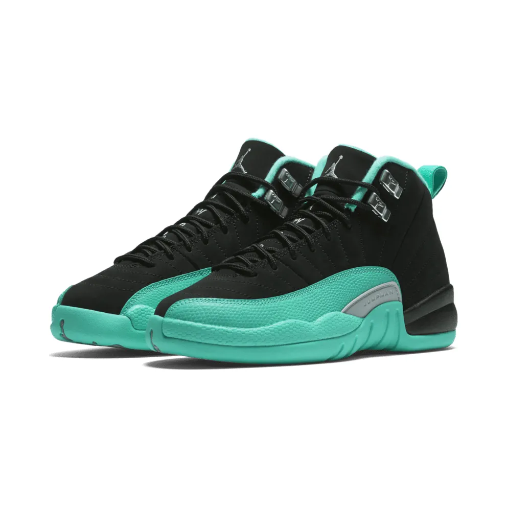 Jordan 12 Retro Hyper Jade (GS) Black/Metallic Silver-Hyper Jade (510815-017)