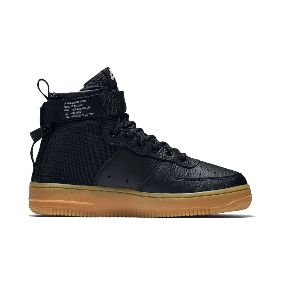 Nike SF Air Force 1 Mid Black Gum (GS) Black/Black-Gum Light Brown (AJ0424-001)
