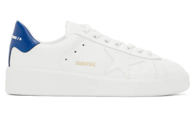 Golden Goose White and Blue Purestar Sneakers (GMF00197.F000539.103)