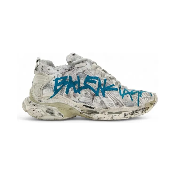 Balenciaga Runner Graffiti White Blue (772767W3RBQ9040)