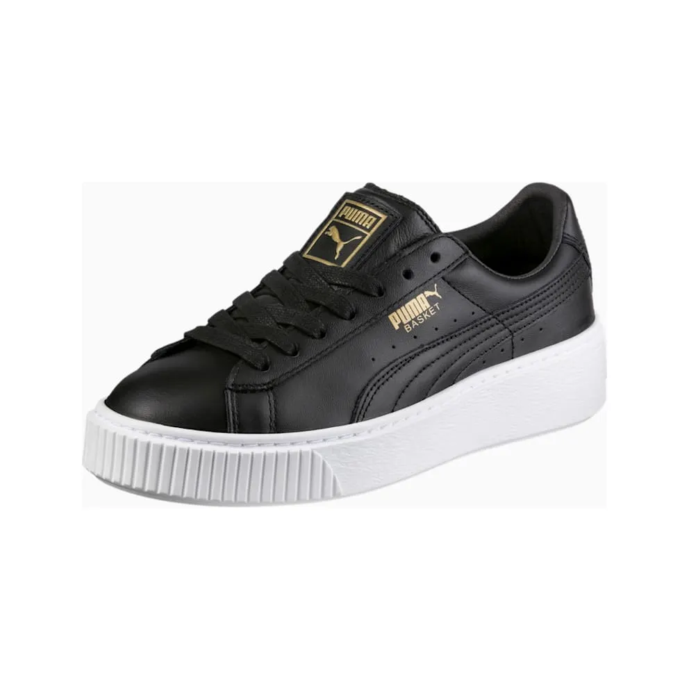 Puma Basket Platfrom Core Black (W) Puma Black/Gold (364040-03)