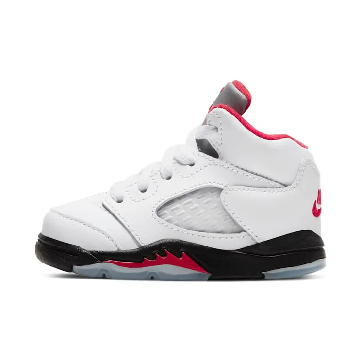 Jordan 5 Retro TD “True White / Black / Metallic Silver / Fire Red” (440890-102)