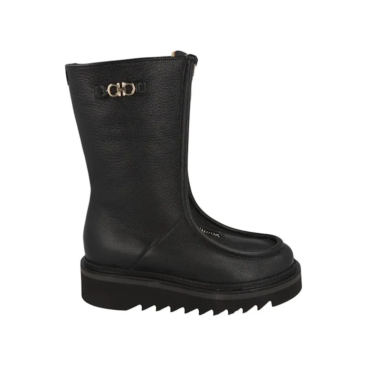 Ferragamo Eurialo F Leather Boots Black (01E247-756800-1C)