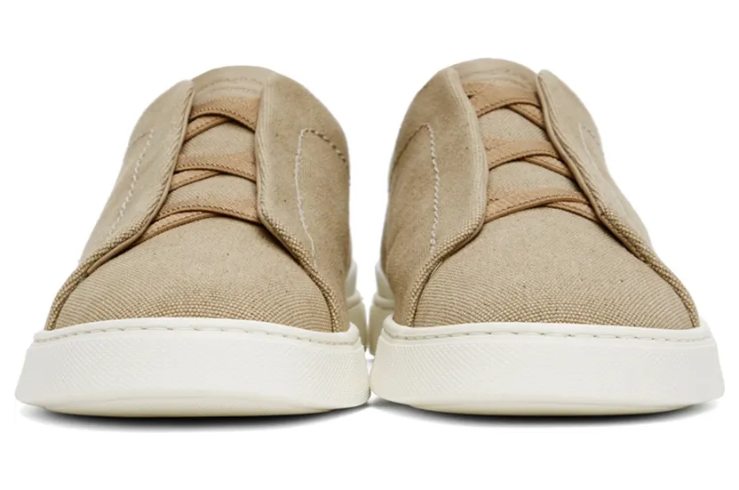 Ermenegildo Zegna Blue Canvas Triple Stitch Sneakers (LHTYE-A4841X) (2)
