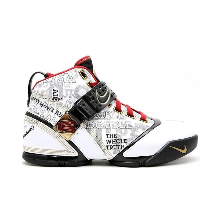 Nike Zoom LeBron 5 ‘Mr Basketball’ White/Black/Metallic-Gold (317253-101)