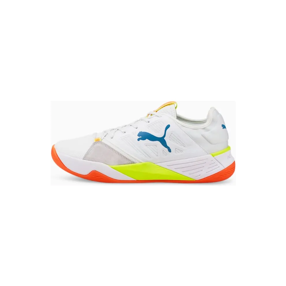 Puma Accelerate Turbo Nitro Handball Shoes White/Blue/Yellow (106459-03)