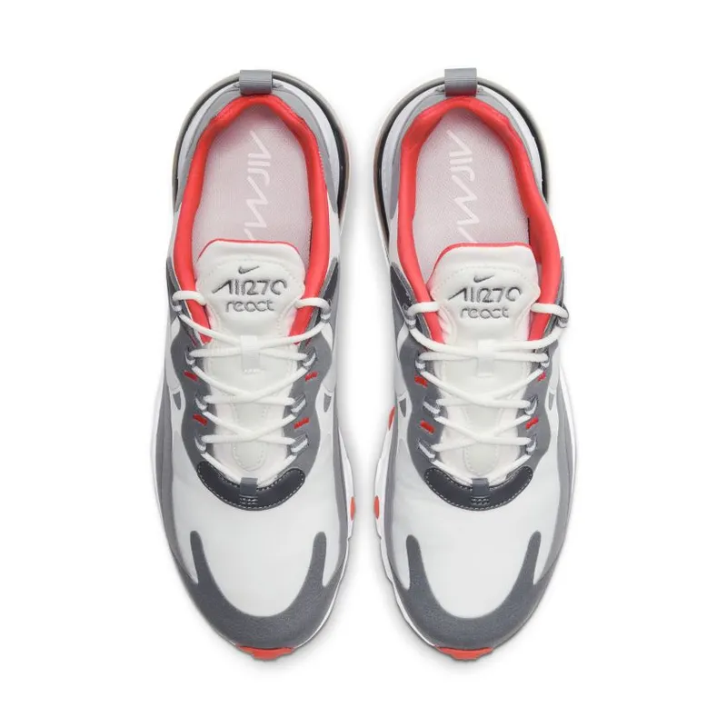 Nike Air Max 270 React Smoke Grey Red Summit White/Smoke Grey-Particle Grey-White (CT1264-100)