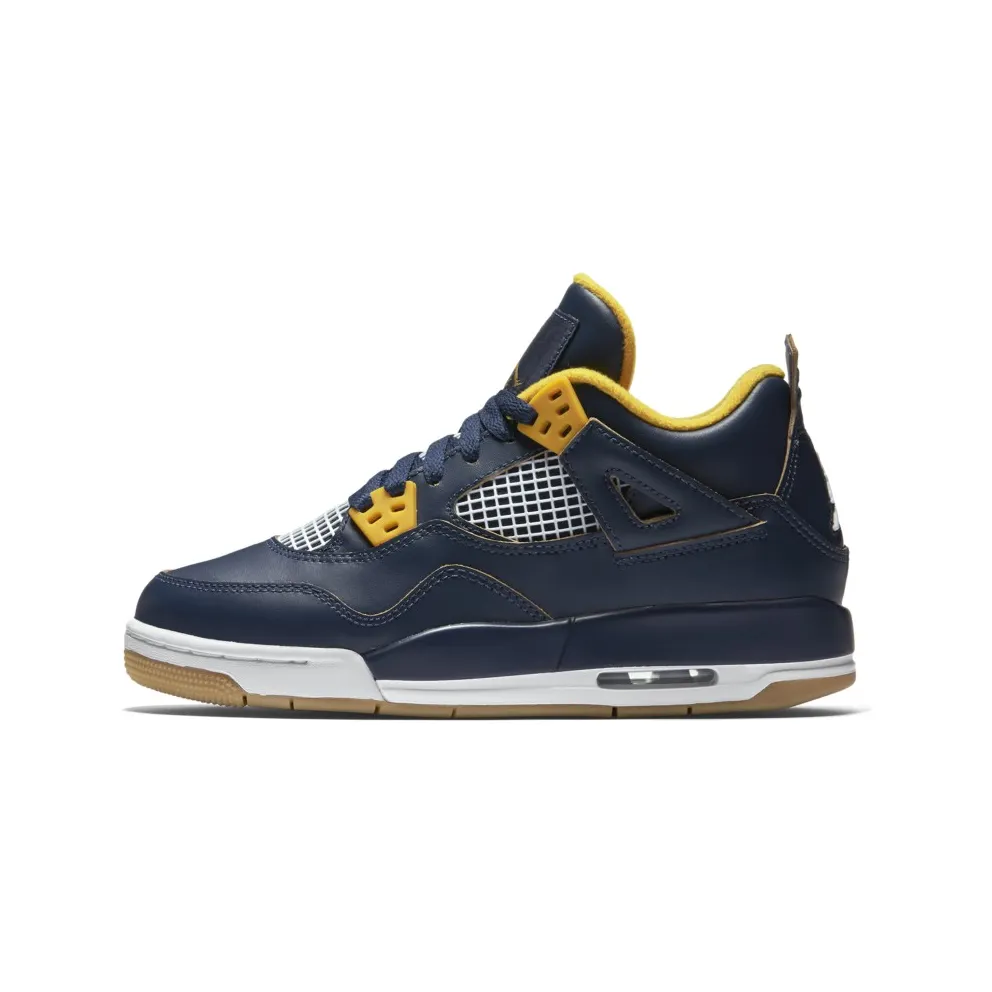 Jordan 4 Retro Dunk From Above (GS) Midnight Navy/Metallic Gold-Gold Leaf-White (408452-425)