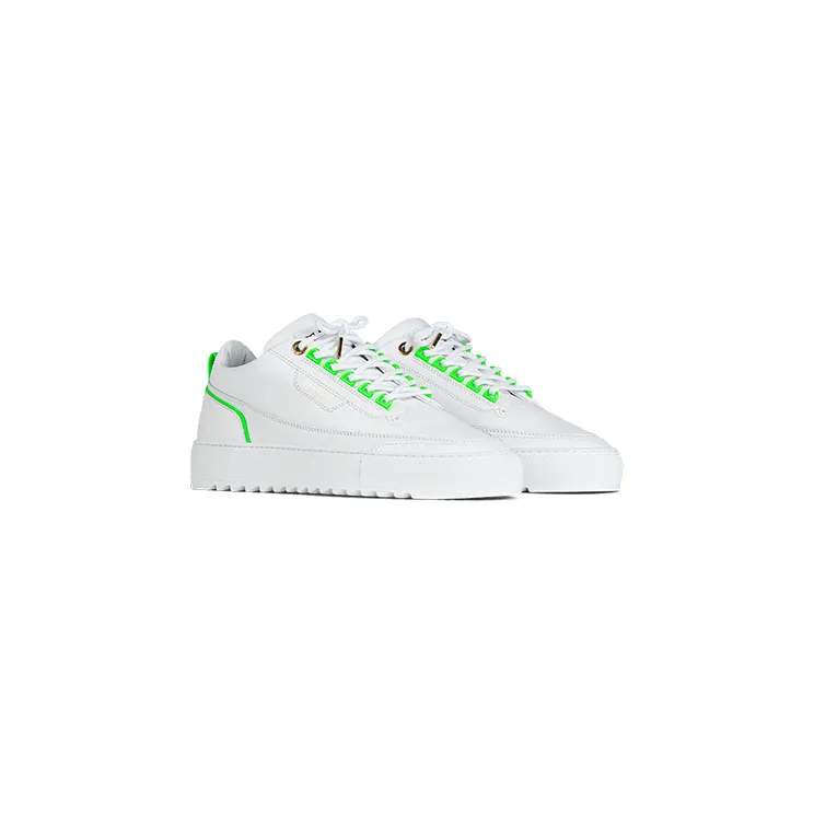 Mason Garments Firenze Leather/Reflective – White/Fluo Green (FW20-1B)