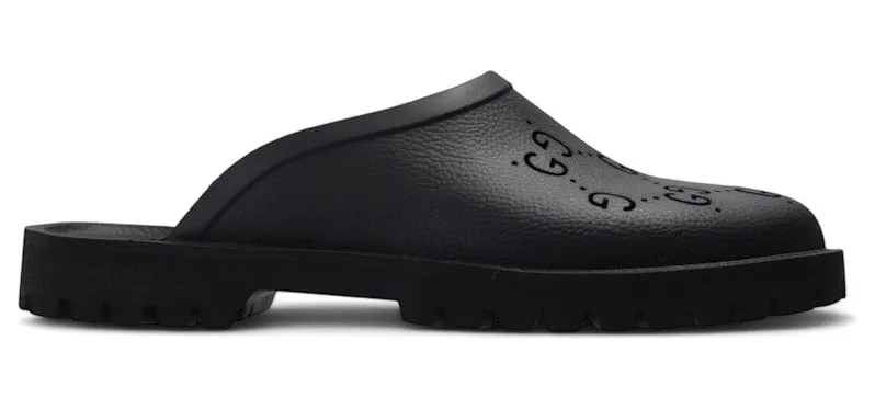 Gucci Slip-on Sandal Cut Out Monogram Black (655517 JFB00 1000)