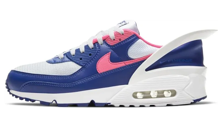 Nike Air Max 90 FlyEase ‘Deep Royal Pink’ White/White/Deep Royal Blue/Hyper Pink (CU0814-101)