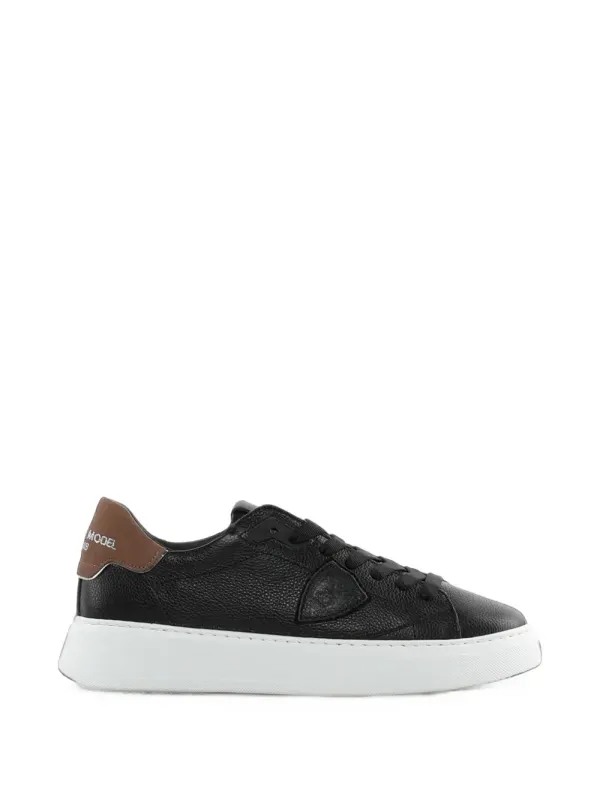 Philippe Model Paris Temple logo-patch pebbled-leather – Black (BTLUZZ02)