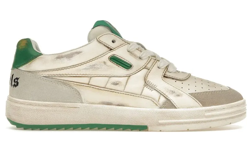 Palm Angels Palm University Vintage Sneaker White Green (PMIA078S23LEA0030155)