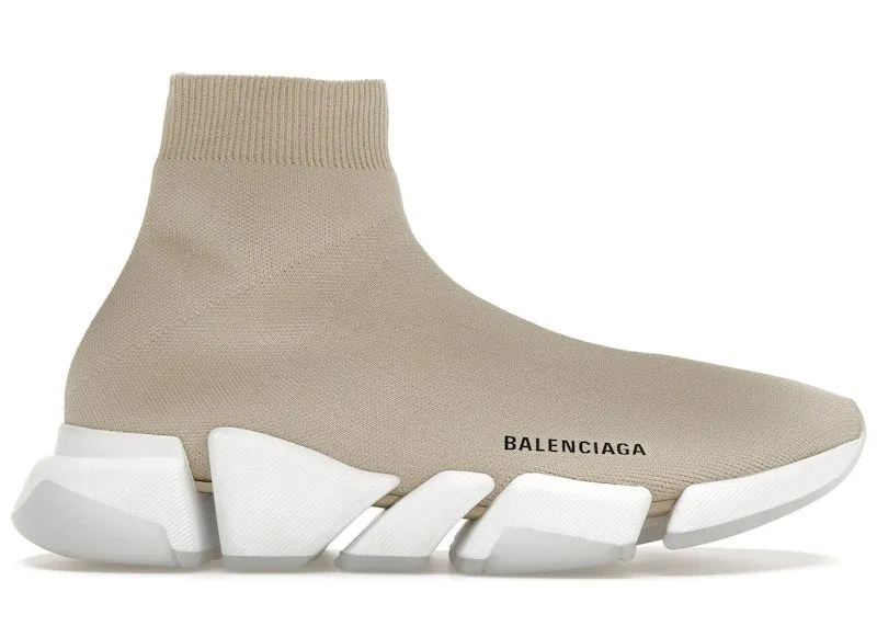 Balenciaga Speed 2.0 Recycled Sole Transparent Sole Beige (654020W2DI29195)