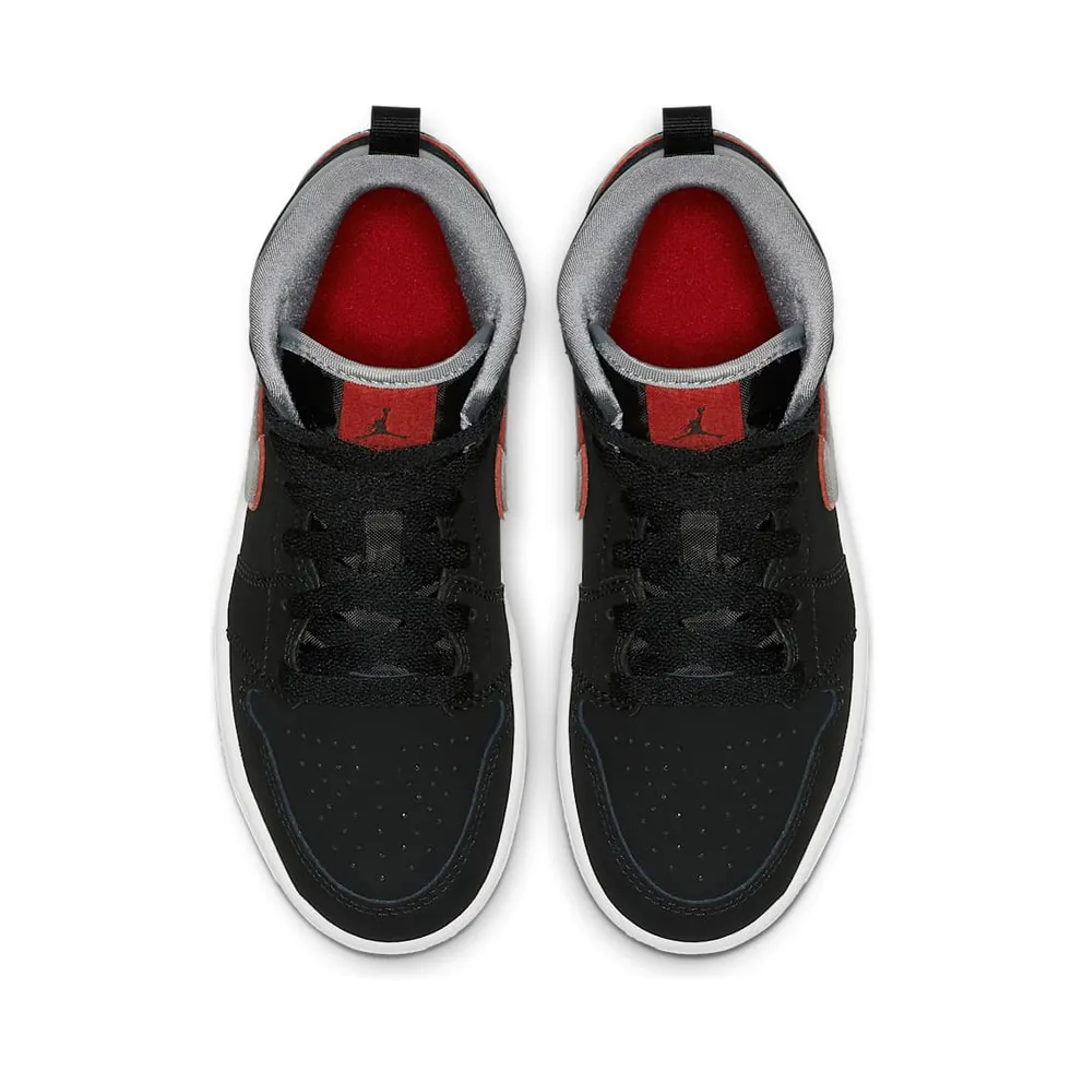 Jordan 1 Mid Black Particle Grey Gym Red (PS) Black/Particle Grey-White-Gym Red (640734-060)