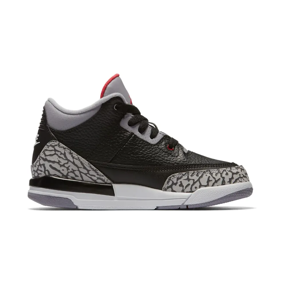 Jordan 3 Retro Black Cement 2018 (PS) Black/Fire Red-Cement Grey-White (429487-021)