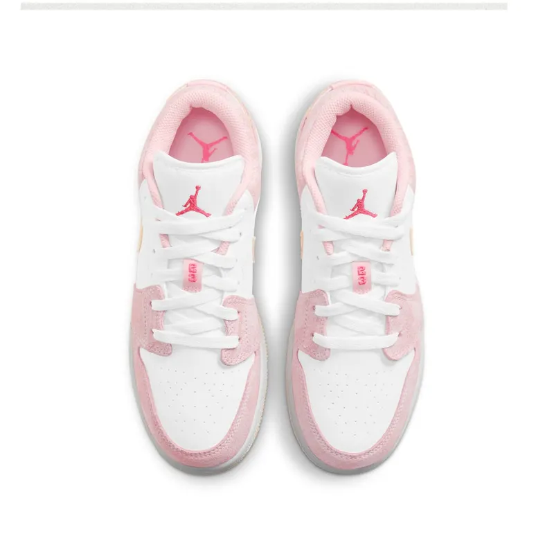 Jordan 1 Low Paint Drip (GS) Arctic Punch/Pale Vanilla-White (CW7104-601)