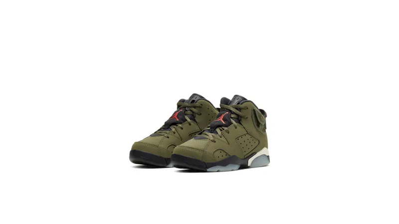 Jordan  6 Retro Travis Scott (PS) Medium Olive/Black-Sail-University Red (CQ3565-200)