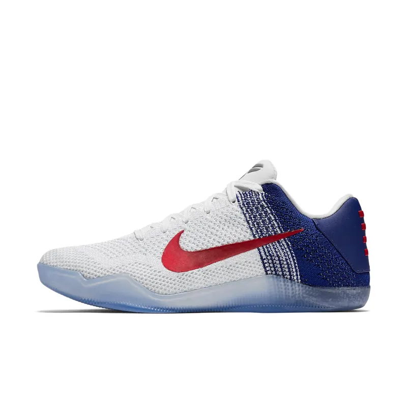 Nike Kobe 11 Elite Low USA White/University Red-Deep Royal Blue-Metallic Silver (822675-184)