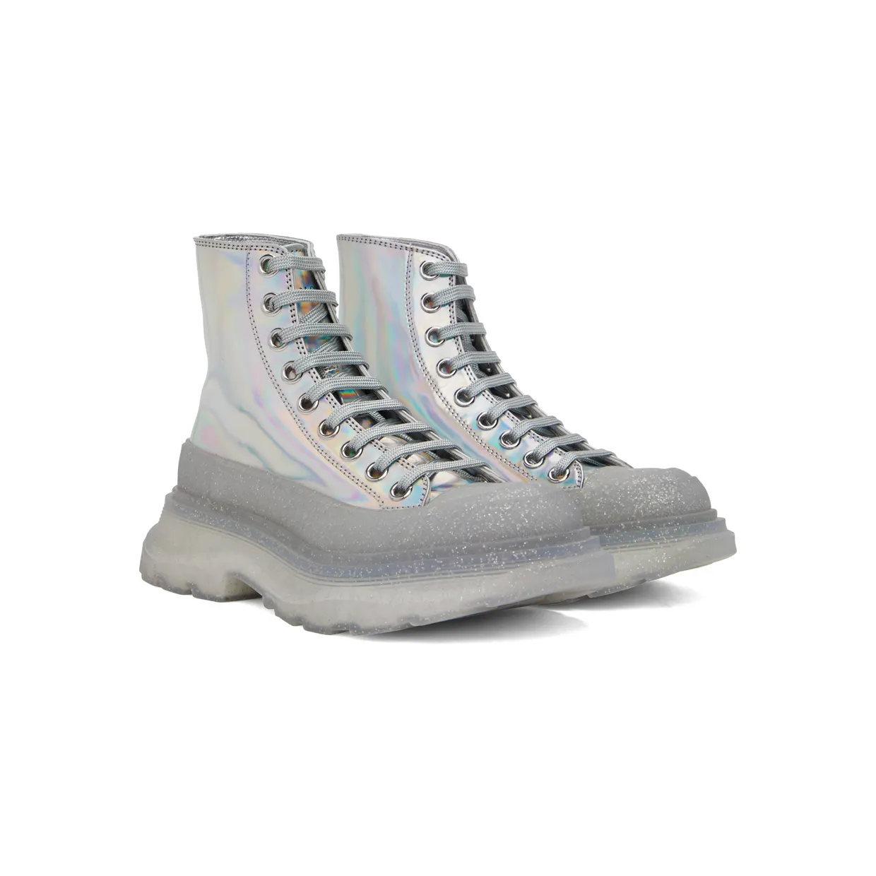 Alexander McQueen Silver Tread Slick High Sneakers (697088W4T71) (4)
