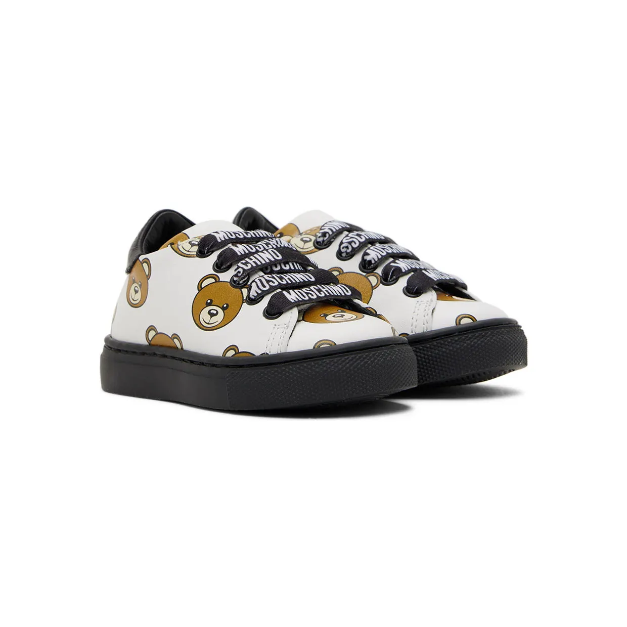 Moschino Baby White Teddy Print Sneakers (71683) (4)