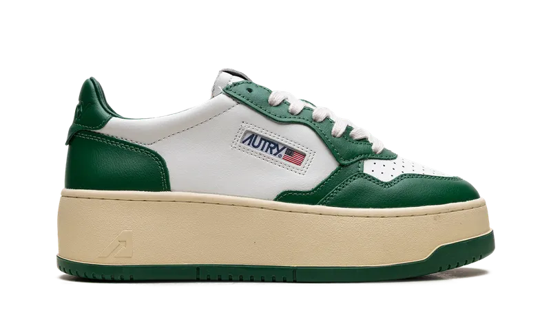 Autry Platform Low “White/Green” (PTLW-WB03)