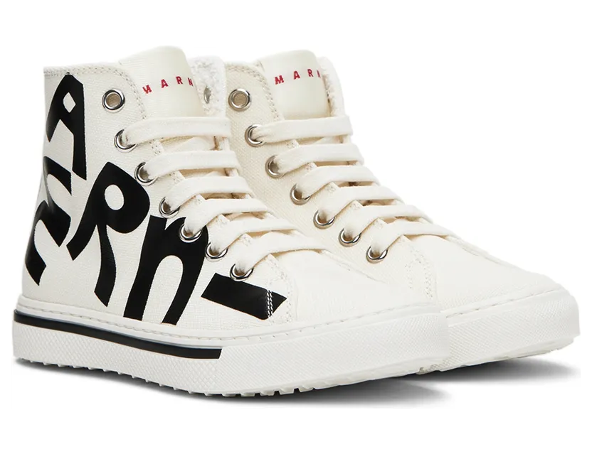 Marni Kids Off-White Logo High Sneakers (70399) (4)