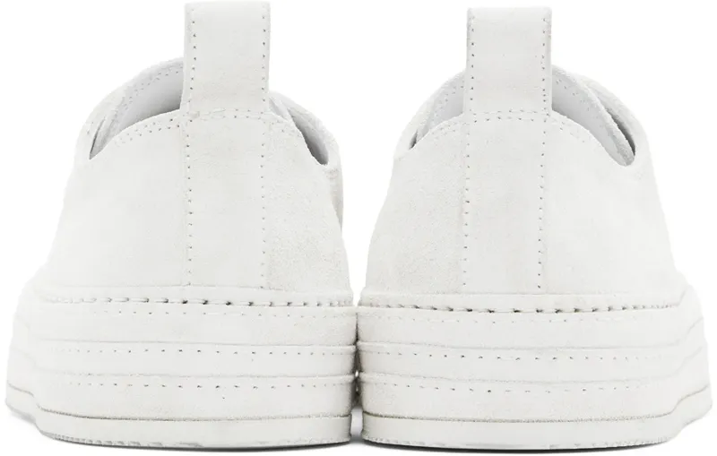 Ann Demeulemeester White Suede Gert (2201-W-N03-375-001)