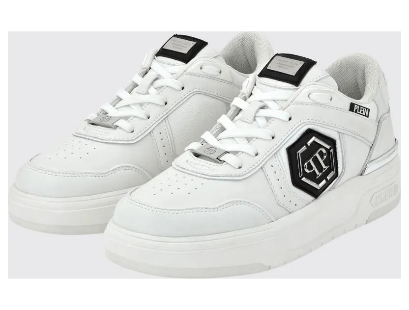 Philipp plein Leather and Mesh Sneakers White (SAESUSC0766PTE120N01)