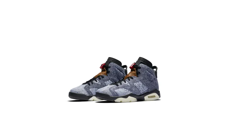 Jordan 6 Retro Washed Denim (GS) Washed Denim/Sail-Varsity Red-Black (CV5489-401)