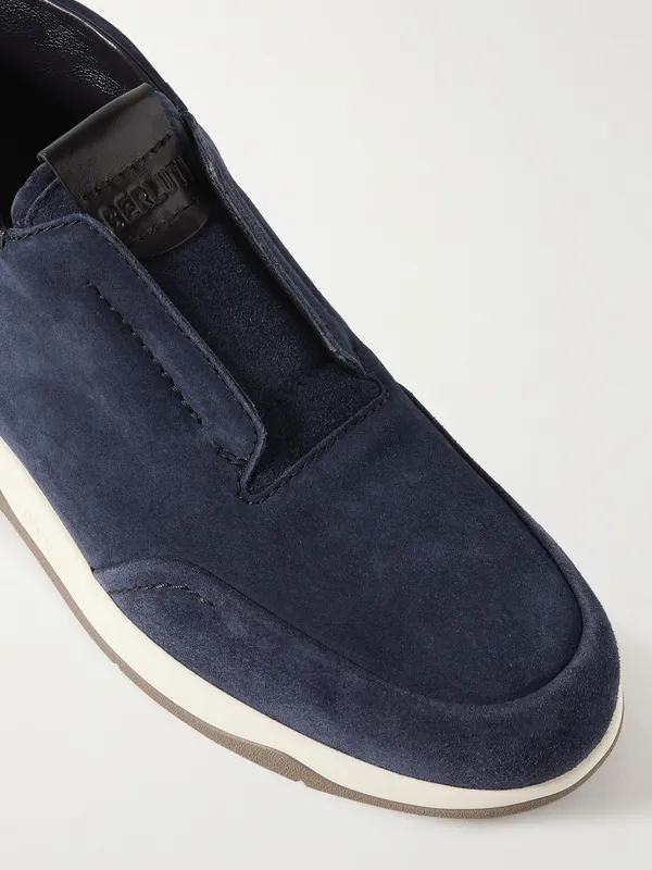 Berluti Échappée Scritto Suede Slip-On Blue (S6272-001)