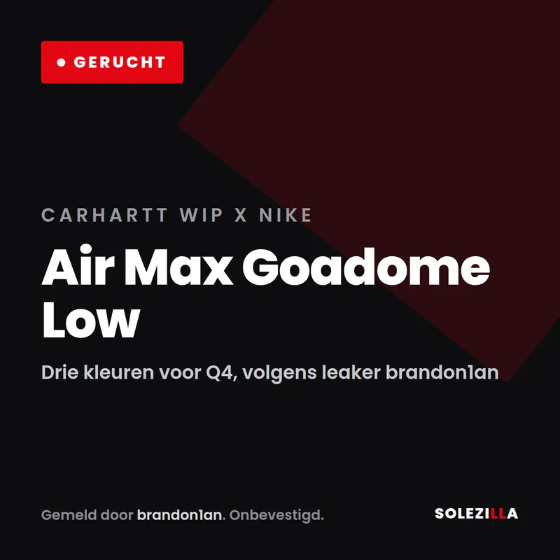 Carhartt WIP zou de Air Max Goadome krijgen — wat een leaker meldt, en wat het silhouet nu kost