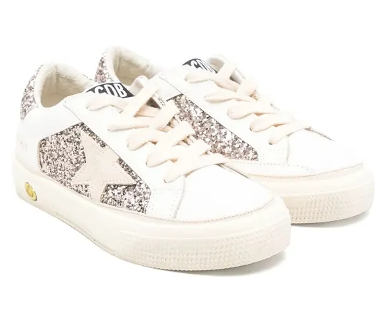 Golden Goose Glitter-panelled May “White/Silver” (GYF00715 F005321 11694)