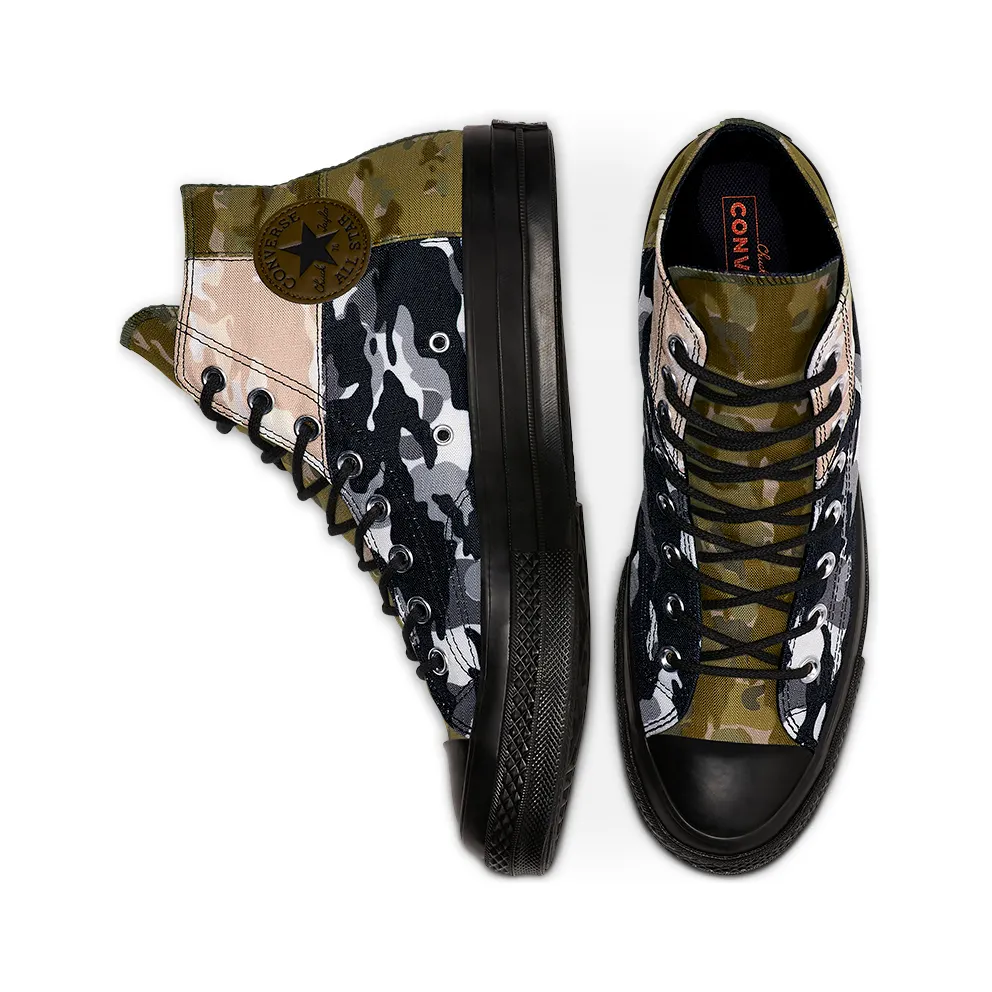 Converse Chuck Taylor All-Star 70s Hi Patchwork Blocked Camo Black Surplus Olive/Black (165912C)