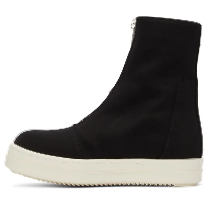Rick Owens Drkshdw Off-White Canvas Zip Sneakers (DS02A3807 NDK) (3)